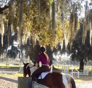 Majorie Rodolosi attends riding lessons at English Oaks in Lakeland.