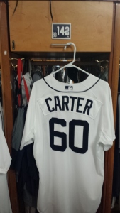 A look inside the minor-league locker room and Nate Carter's personal locker.